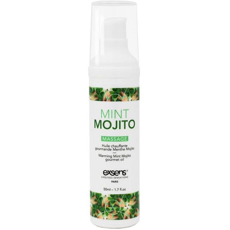 EXSENS Gourmet Разогревающие массажное масло с органическими ингредиентами MINT MOJITO (Мохито)