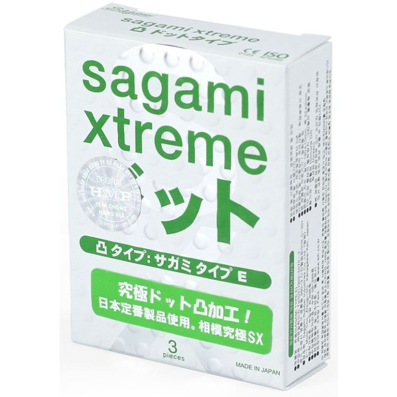 SAGAMI Xtreme Type-E Анатомические презервативы с точками 3шт