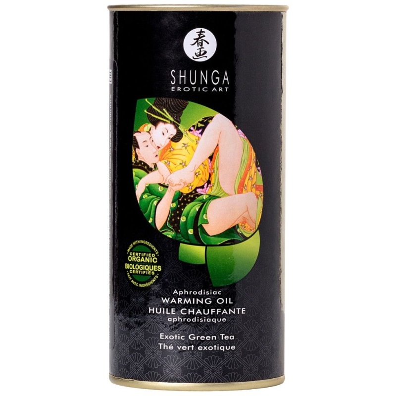 SHUNGA Warming oil Exotic green tea Масло интимное массажное 100мл